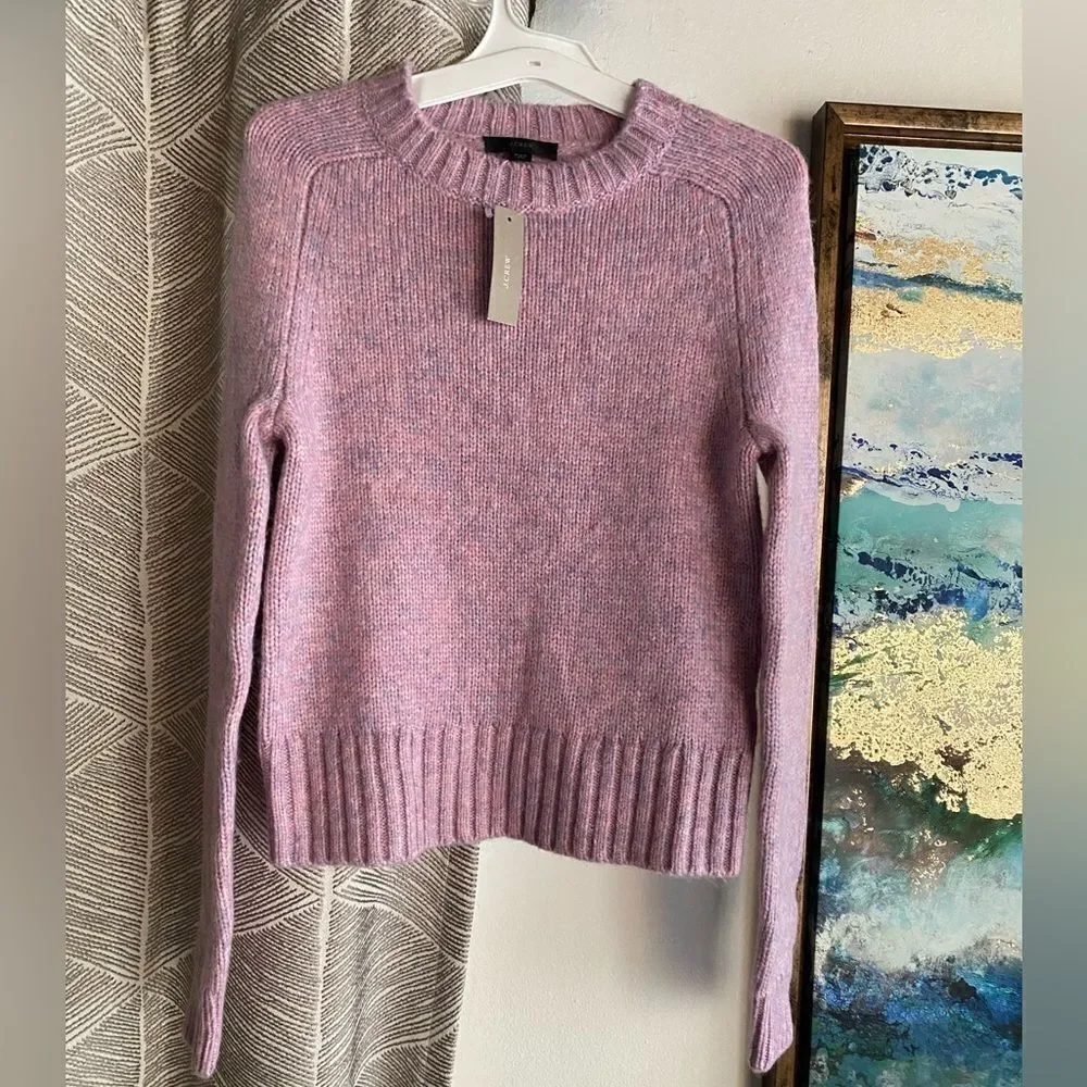 J. CREW Sweater Womens Sz XXS Pink  Cozy Chunky Wool Blend NWT